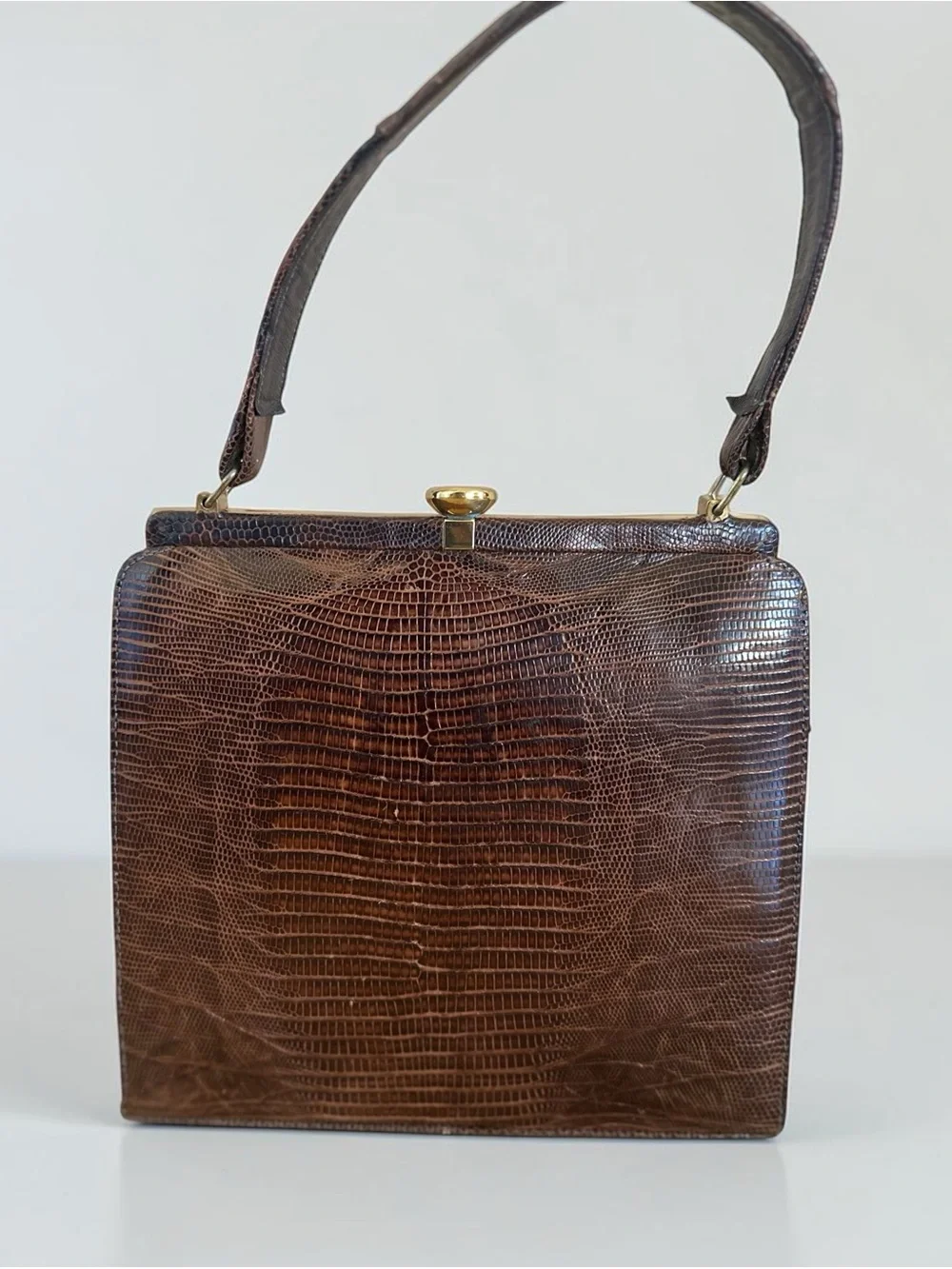 Vintage Bellestone 1950s Genuine Lizard Handbag
